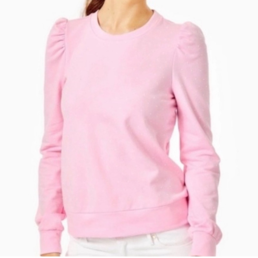 Lilly Pulitzer pink puff sleeve top